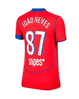 Paris Saint-Germain Joao Neves #87 Maglia Gara Terza Repliche 2025-26 Donna Maniche Corte